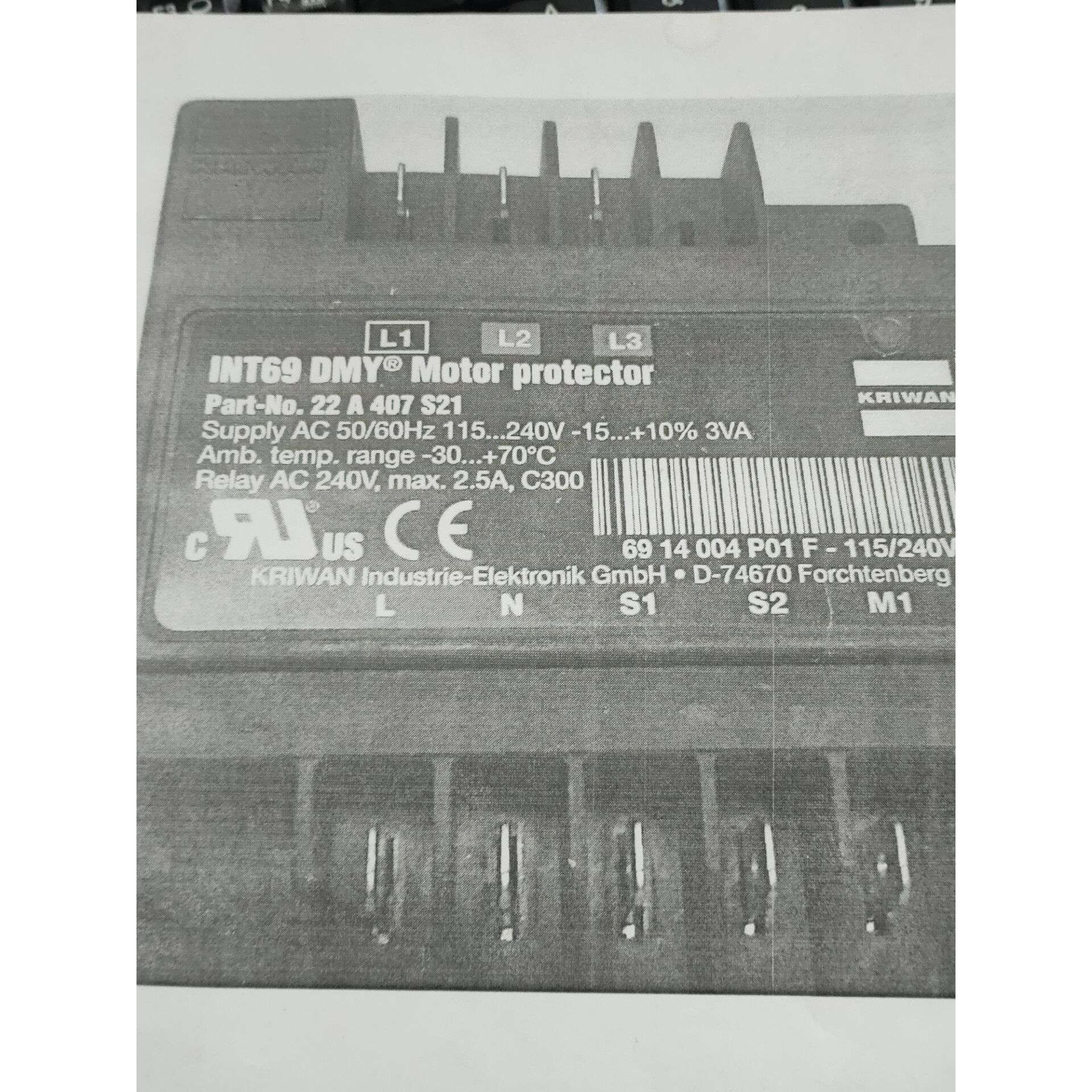 保护器INT69DMY 22A407S21