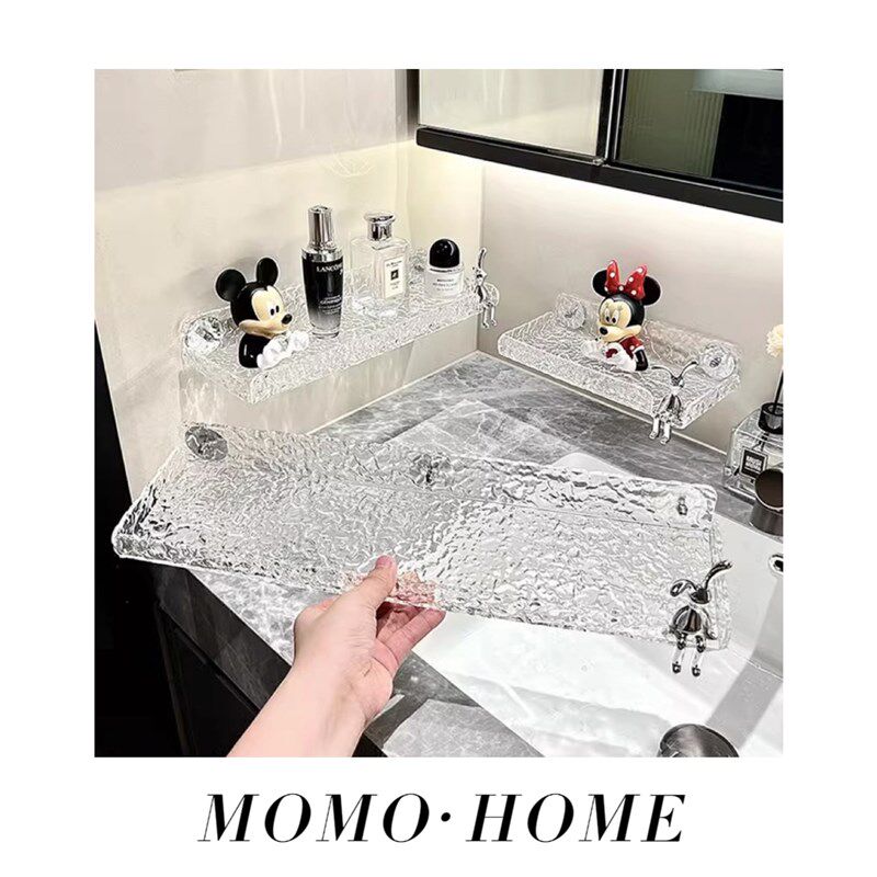 MOMO 轻奢水波纹浴室置物架免打孔家用厕所墙上收纳架
