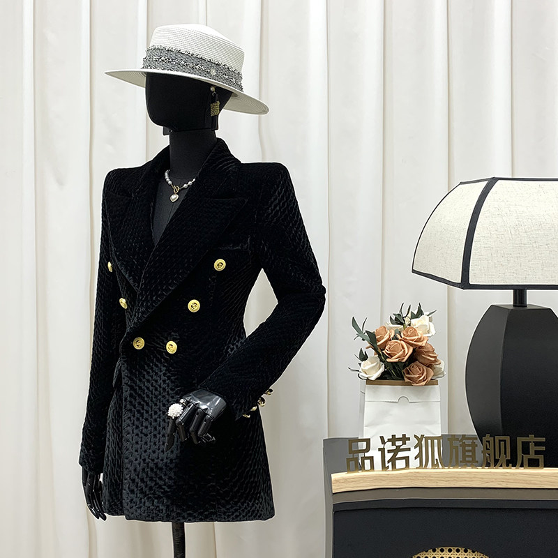 品诺狐2025冬季新品加厚夹棉保暖金丝绒黑色短款小西服西装外套女,女装/女士精品,棉衣/棉服,淘宝优惠券,粉丝福利购,淘宝优惠卷