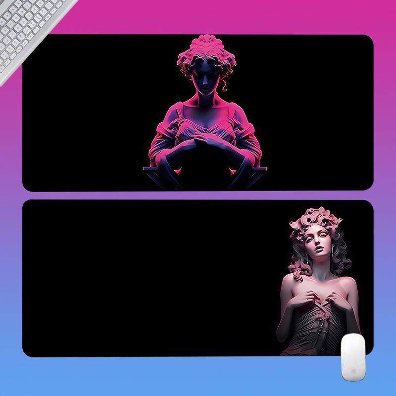 北欧抽象派鼠标垫办公笔记本电竞键盘垫锁边学生宿舍家用书桌垫子