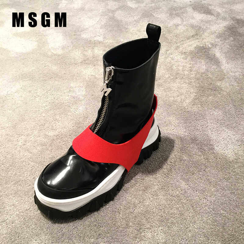 马丁靴MSGM增高短筒英伦风