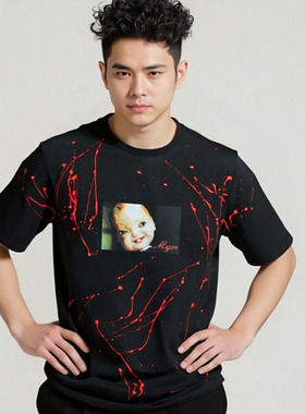 MSGM新款潮牌印花短袖男装宽松休闲百搭圆领纯棉T恤