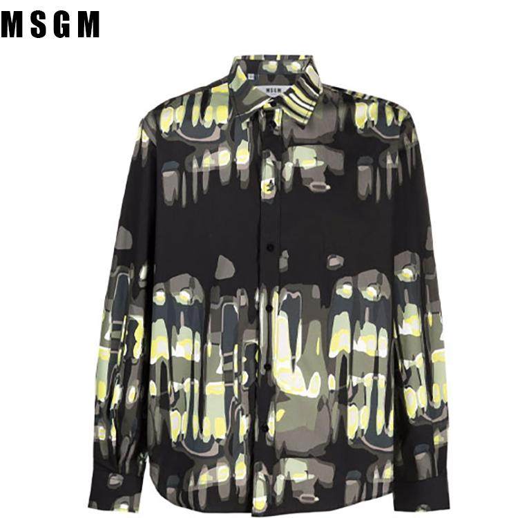 时尚潮流个性印花新款长袖衬衫