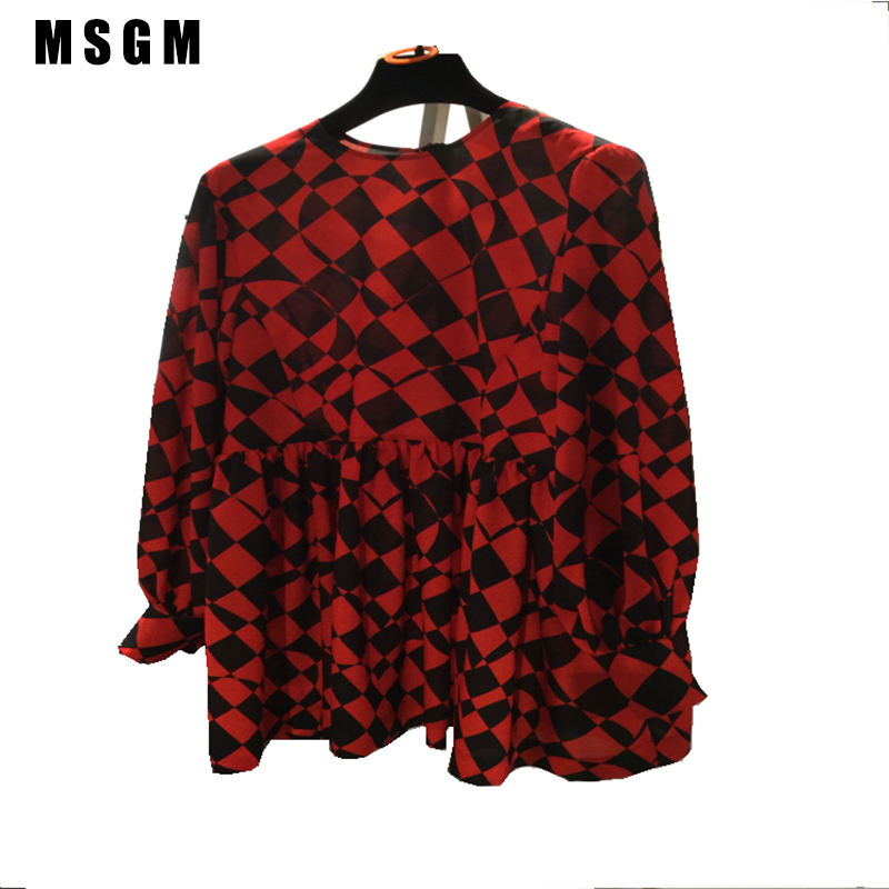 时尚印花长袖衬衫女上衣