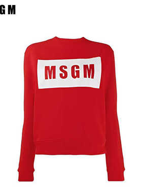 MSGM复古字母印花圆领卫衣男女同款宽松休闲情侣上衣