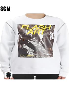 MSGM圆领套头长袖情侣卫衣