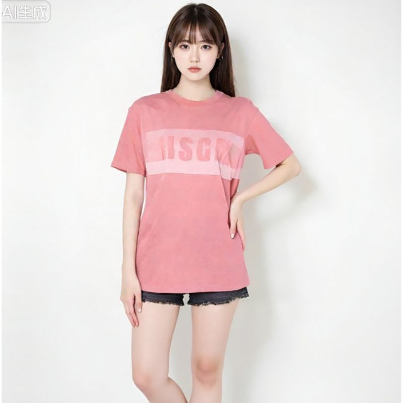 时尚LOGO棉质标识印花短袖T恤