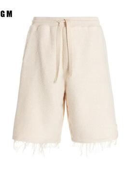 MSGM纯色抽绳系带合身直筒短裤