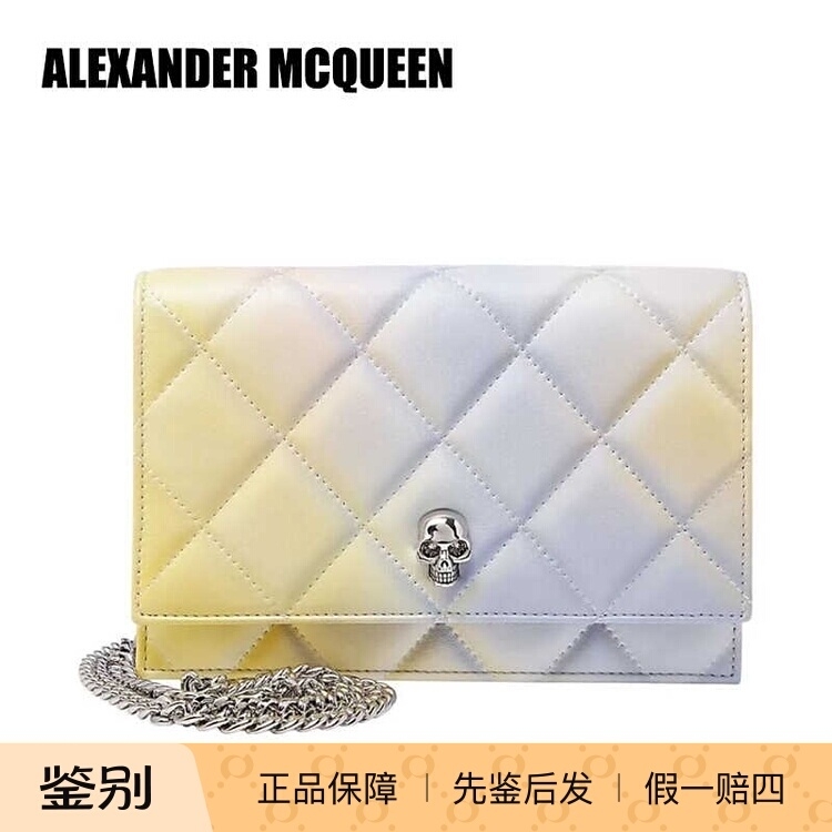 ALEXANDER MCQUEEN菱格链条大气百搭宴会手抓包简约手包