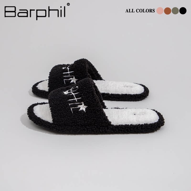 【清仓好价】Barphil毛绒拖鞋女士家居室内新款保暖防滑静音软底