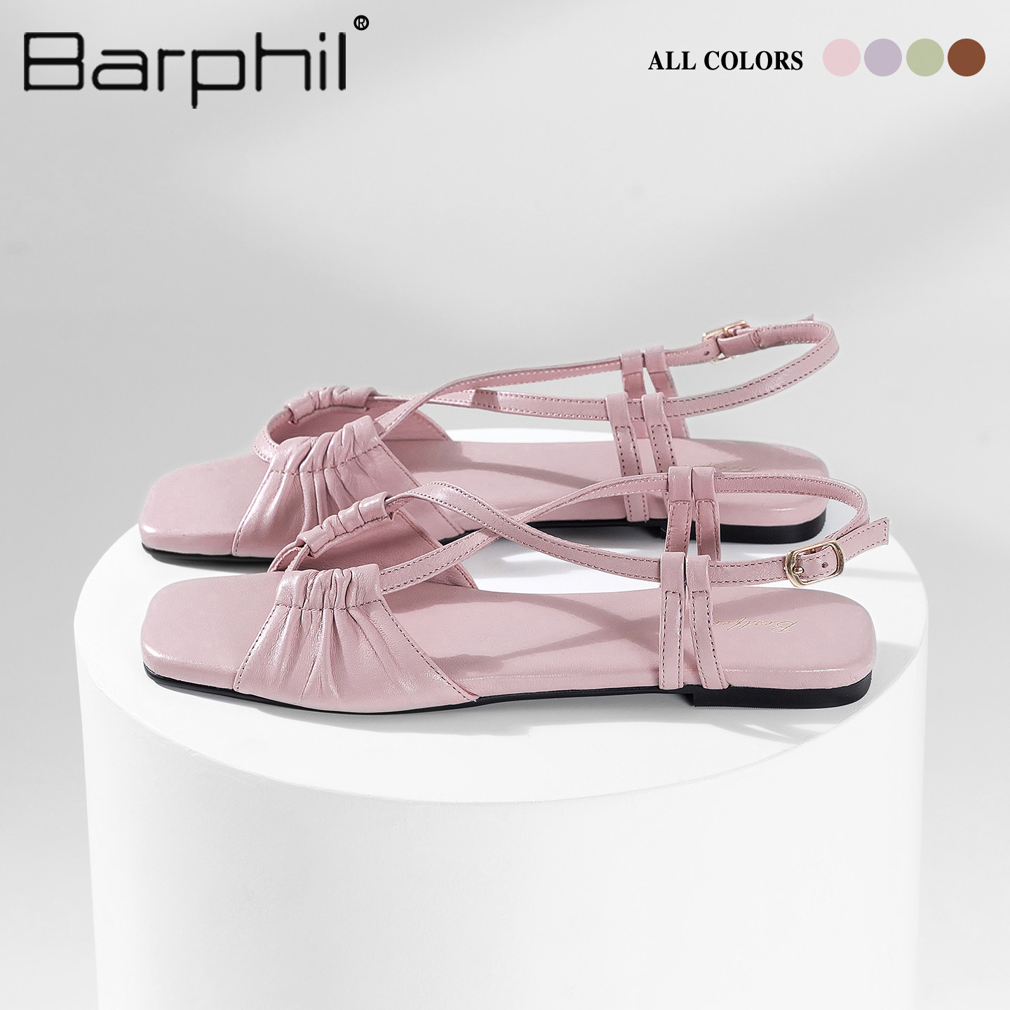 Barphil【旷野的风】凉鞋 羊皮手工女鞋平底镂空渔夫凉鞋度假风图片