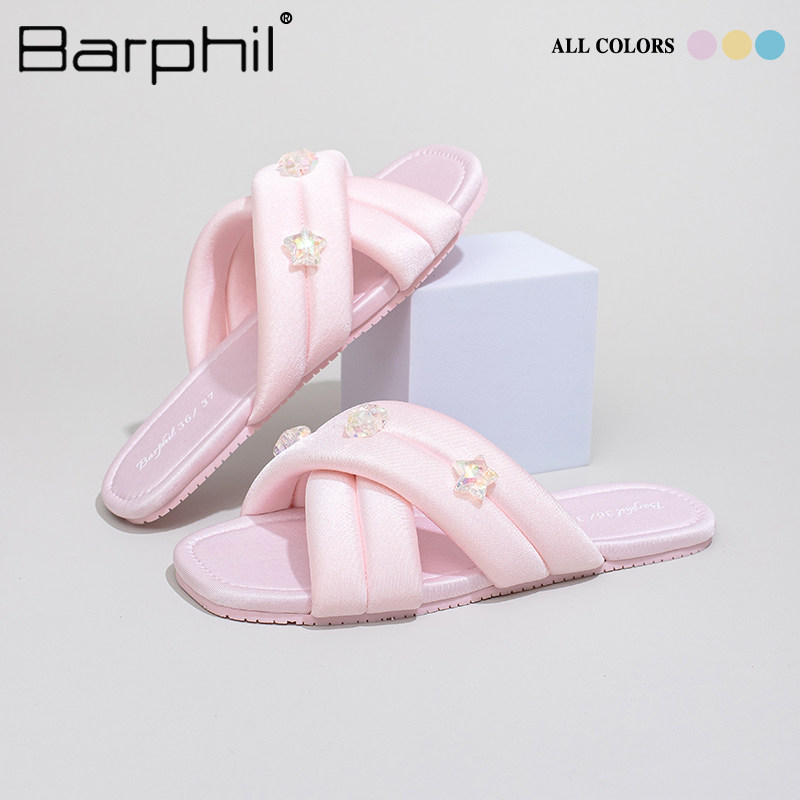 Barphil交叉带仙女风沙滩拖鞋女