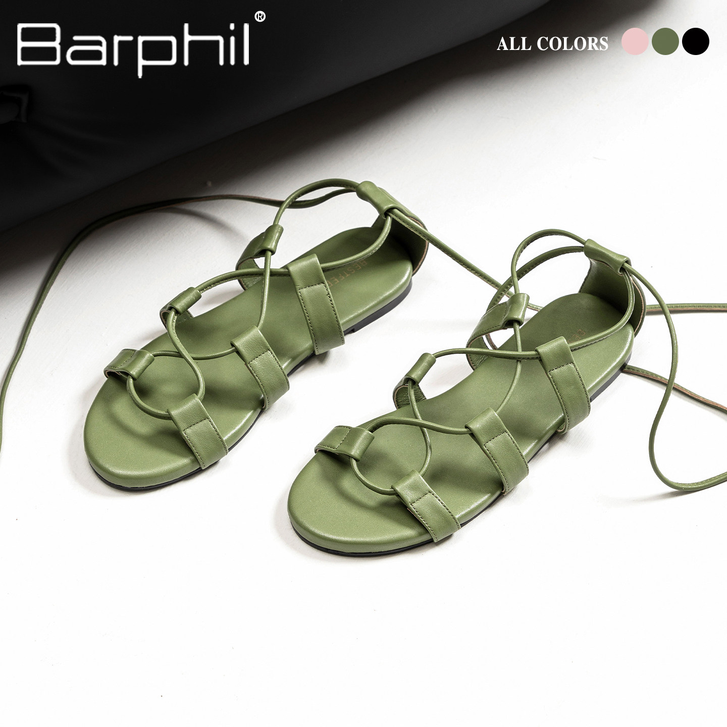 Barphil【飒沓流星】罗马凉鞋 羊皮手工女鞋绑带凉鞋沙滩鞋度假图片