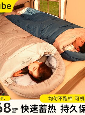 德国冬季加厚防寒秋冬款成人户外大人露营冬天保暖双人儿童棉睡袋
