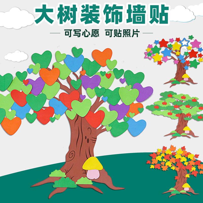 心愿墙许愿树小学教室布置黑板报装饰材料环创班级文化墙贴画立体图片