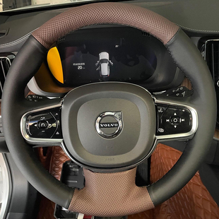 24款 s90方向盘套真皮把套手缝专用全包款 沃尔沃xc90 s60 xc60