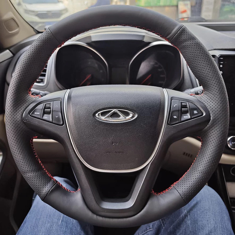 14-17款奇瑞瑞虎5方向盘套真皮艾瑞泽7把套手缝专用全包款内饰