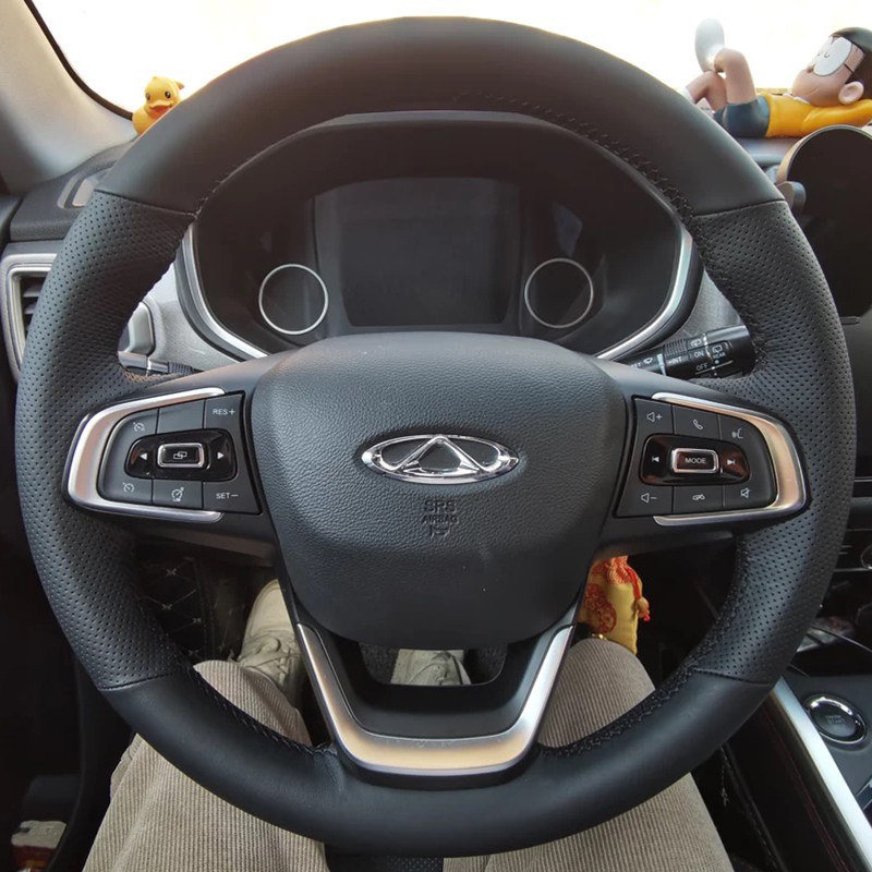 奇瑞艾瑞泽5方向盘套真皮瑞虎5X把套手缝专车专用全包款内饰改装
