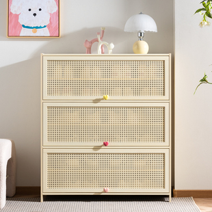 实木入户鞋 玄关柜甄选 柜防尘家用门口室内原木奶油风新款 2024爆款