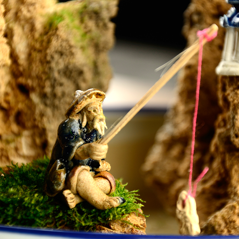 吸水石假山盆景上水石毛石原石吸水石头奇石30-34厘米组合水秀石