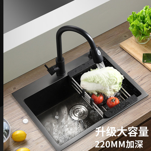 纳米304不锈钢水槽厨房洗菜盆大单槽7240 7540 7843 8050 8245