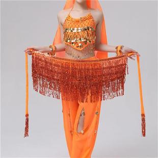 Cheap Sparkling Belly Dance Hip Scarf Shawl Sequins Fringe W