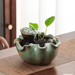 小型流水摆件循环水车喷泉风水轮办公室装饰茶桌面水系景观小鱼缸