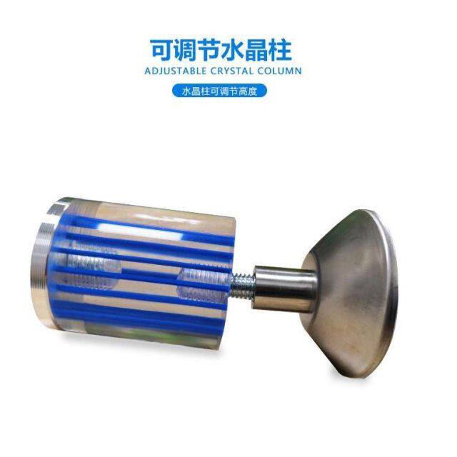 极速鱼缸吧台支撑柱可调节不锈钢高透明玻璃吧台脚沙发腿水晶柱支