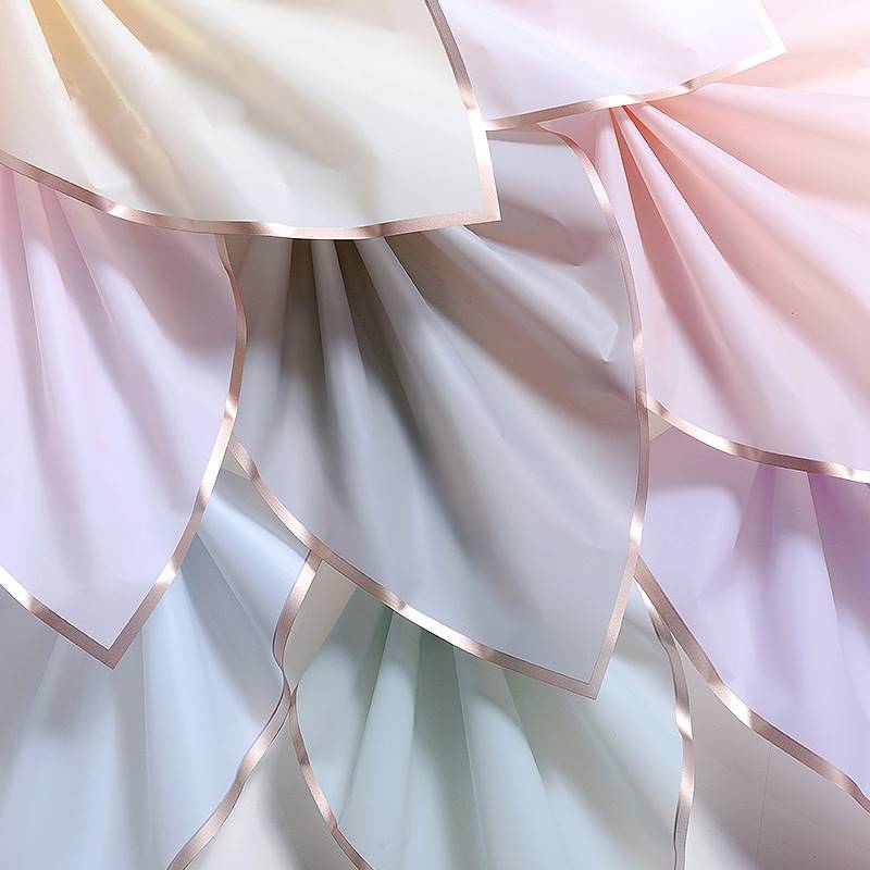 5Pcs Golden Frame Rose Flower Wrapping Paper  Korean Styl