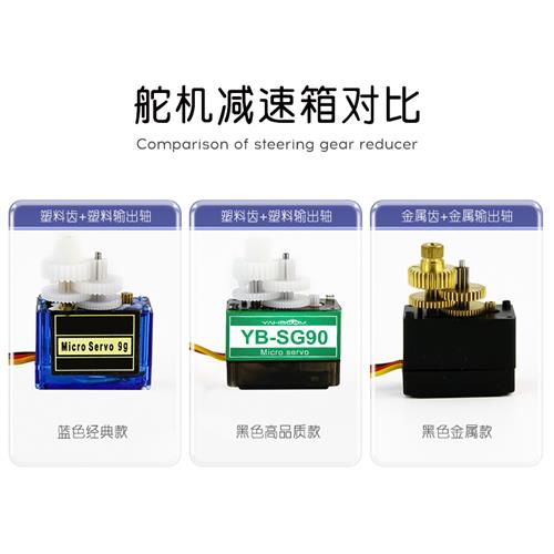 9g数字舵机 SG90金属齿轮机器人智能小车机械臂云台电机MG90S航模