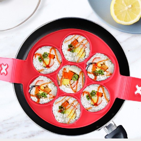 7 Holes Silicone Egg Pancake Ring Pancake Maker Mold Egg