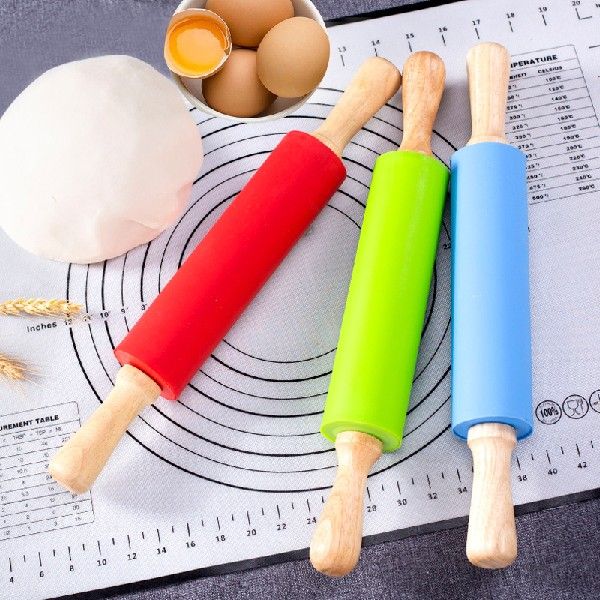 Wooden Handle Rollers Rolling Pin Non-Stick Dough Flour