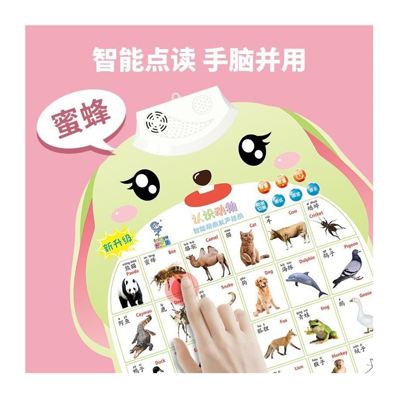 乐乐鱼有声挂图宝宝幼儿童早教发声启蒙认知动物拼音看图识字神器