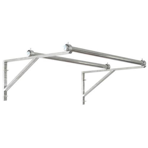 不锈钢晾衣支架三角支架侧装穿管晾衣杆支架晾被子托架阳台墙上