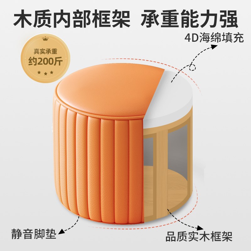 好货小凳子家用实木矮凳客厅沙发凳门口换鞋凳布艺圆凳儿童墩子小