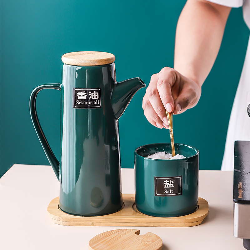 厨房油罐壶醋瓶商用陶瓷小油壶酱油醋调料壶家用醋壶餐厅用调料瓶
