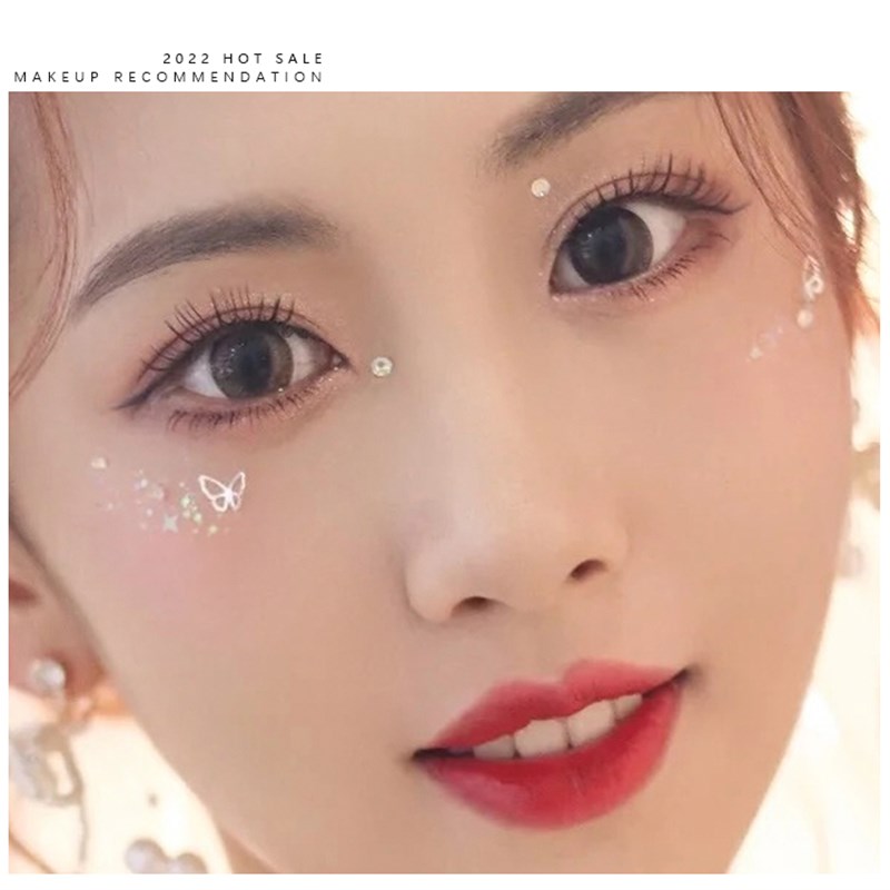 好货蝴蝶眼妆印章眼影diy彩妆化妆脸上硅胶手账本贴饰品透明纹身