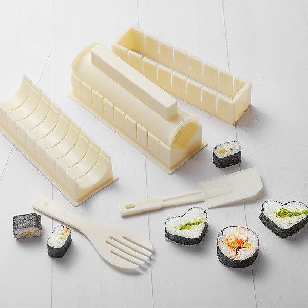 10pcs Sushi Maker Equipment Kit,Japanese Rice Ball Cake