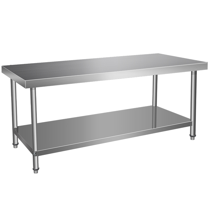 加厚304不锈钢工作台饭店厨房操作台特厚烘焙打包工厂桌切菜桌