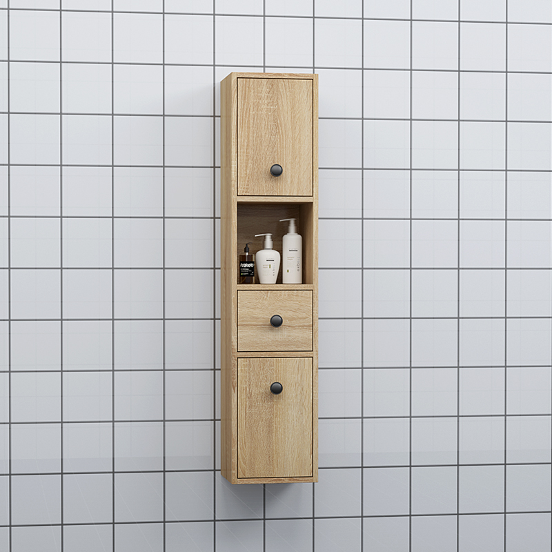 浴室柜小侧柜边柜挂壁挂墙式实木储物柜卫生间置物吊柜收纳柜组合