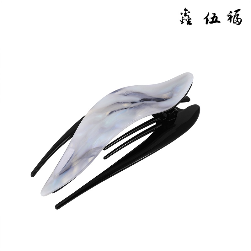 醋酸水波燕尾夹大鸭嘴夹女后脑勺盘发抓夹发夹横夹发卡一字夹头饰