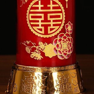 结婚用品龙凤蜡烛玻璃杯防风无烟中式婚礼烛台一对婚庆喜烛红烛