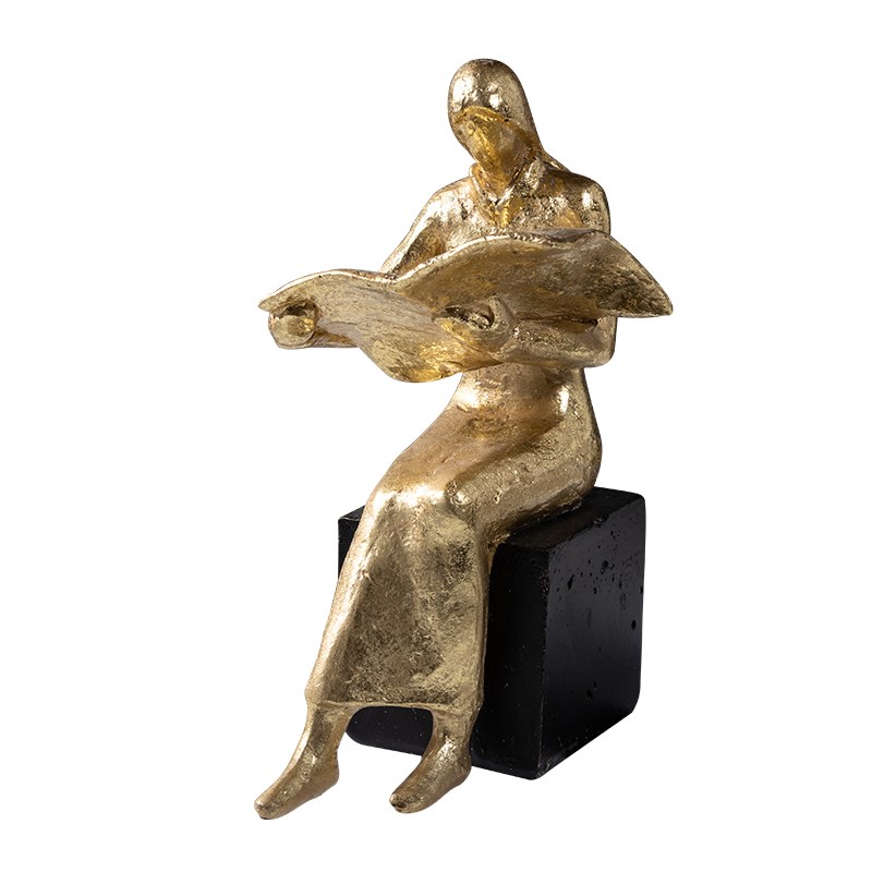 轻奢抽象人物书靠摆件样板房客厅展示柜创意书立摆设树脂家居饰品