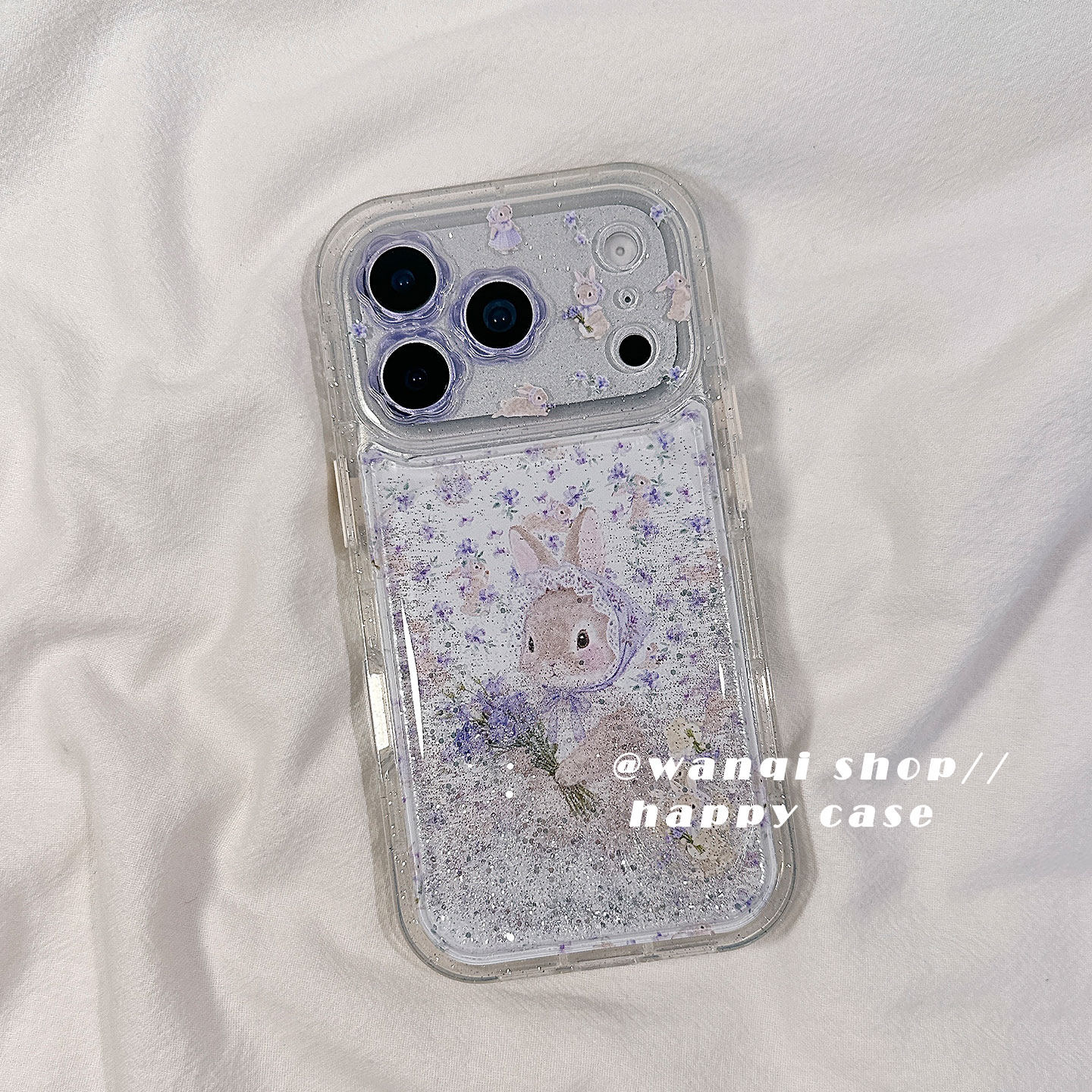 可爱流沙紫色碎花小兔子适用苹果17手机壳iphone16promax保护套13/14新款16Pro硅胶防摔15全包女软日韩卡通超,3C数码配件,手机保护套/壳,淘宝优惠券,粉丝福利购,淘宝优惠卷