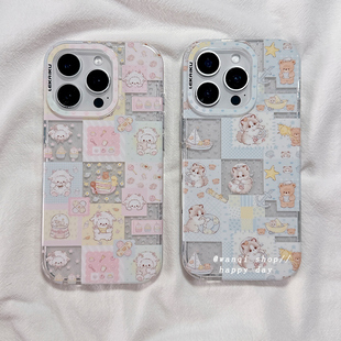 14p硅胶16Pro保护套新款 可爱卡通小羊猫咪适用苹果16手机壳iphone15promax高级感13 防摔ins全包相机按键女软