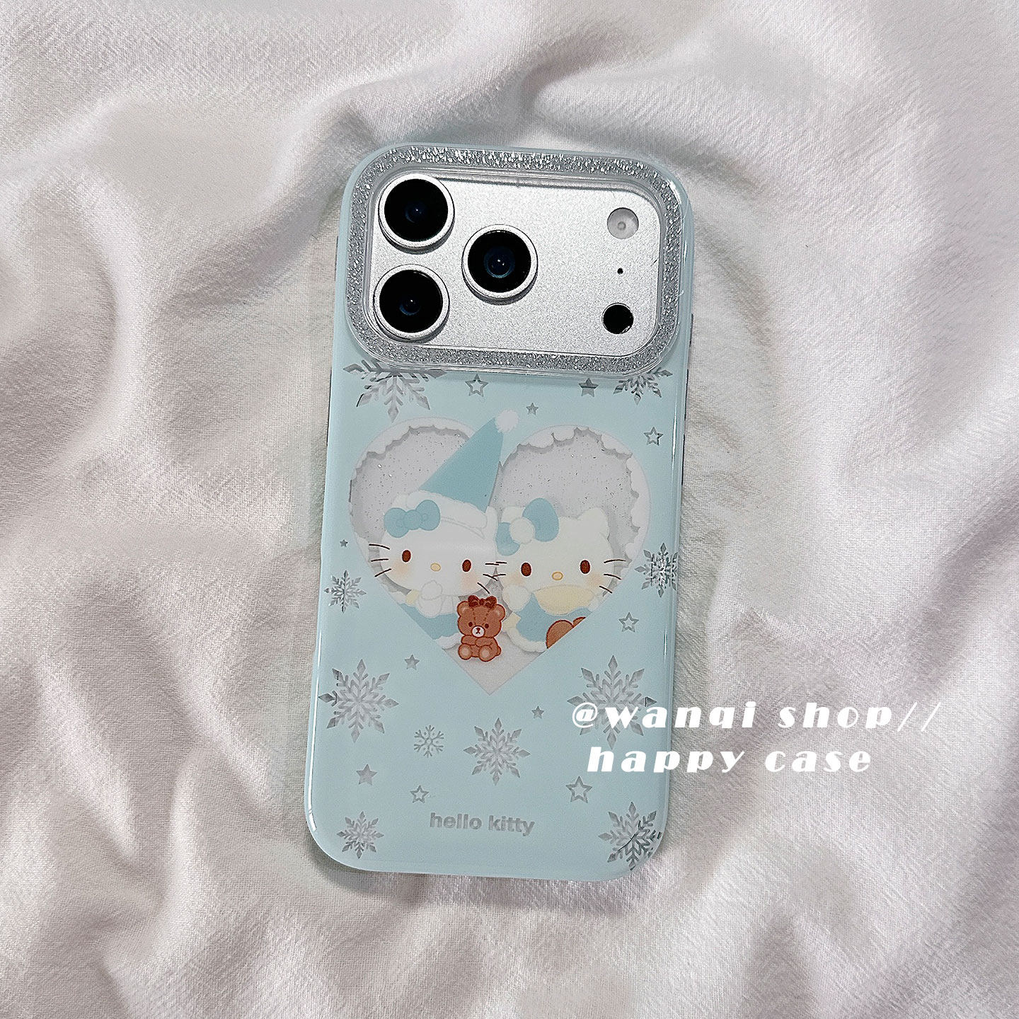 秋冬蓝色雪花Kitty猫适用苹果手机壳iphone17promax高级感13/14硅胶16Pro保护套15新款全包边防摔女软可爱ins,3C数码配件,手机保护套/壳,淘宝优惠券,粉丝福利购,淘宝优惠卷