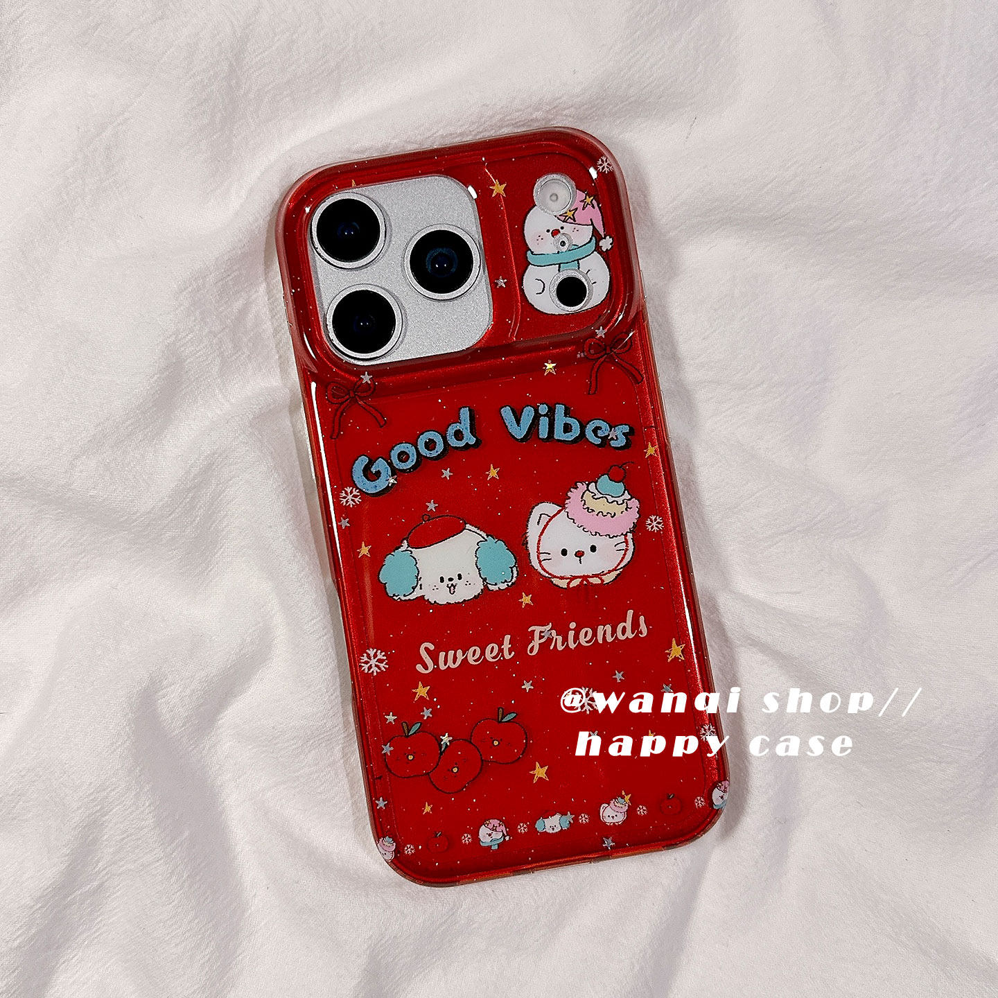 新年可爱卡通小狗猫咪适用苹果17手机壳iphone16promax保护套13/14新款红色闪粉16Pro硅胶防摔15全包女软马年,3C数码配件,手机保护套/壳,淘宝优惠券,粉丝福利购,淘宝优惠卷