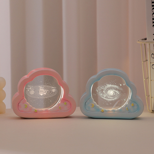 云朵星空水晶USB小夜灯桌面小摆件生日礼物送同学男孩女孩元旦节