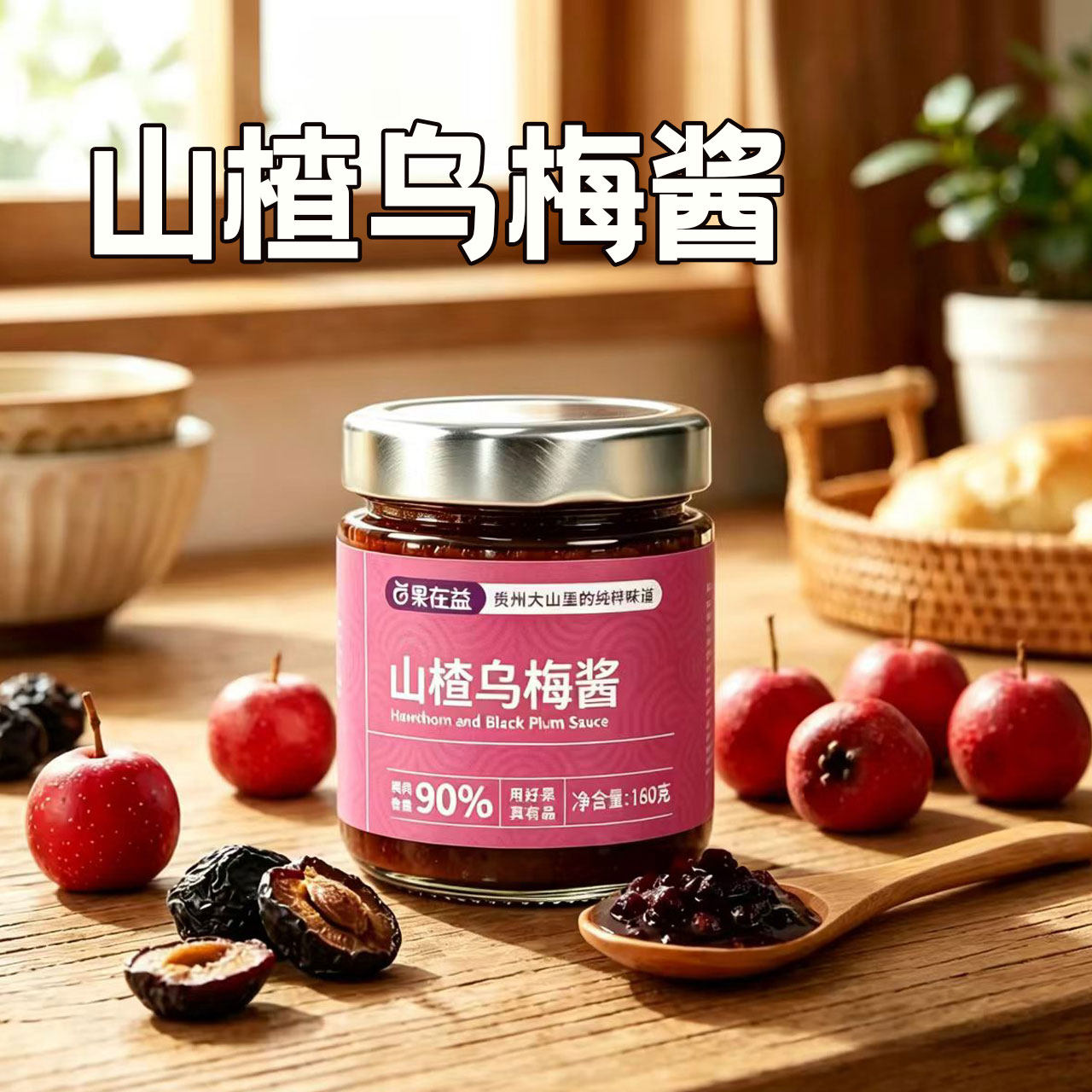 酸梅酱山楂乌梅酱果酱甜品奶茶店商用果肉面包涂抹酱瓶装冲饮果酱