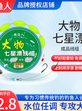 大物七星漂线组双钩醒目大号漂豆单钩巨物伊势尼鱼钩主线成品套装
